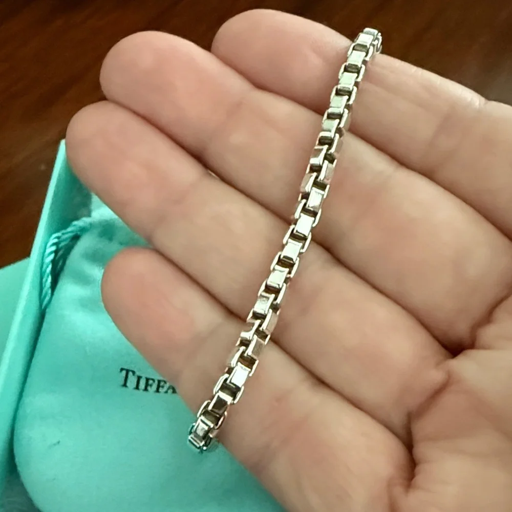 8” Tiffany & Co. Venetian Box Link Sterling Silver Bracelet